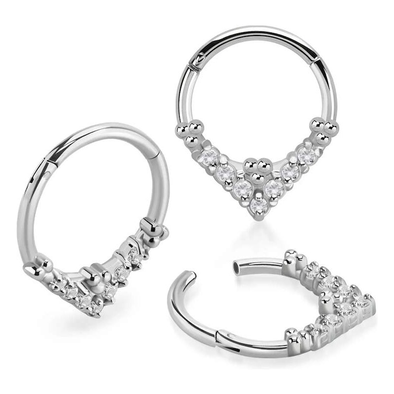 Achadirect Kroužek zdobený sedmi čirými kamínky SGTSH31 InfinityPierce 107469514