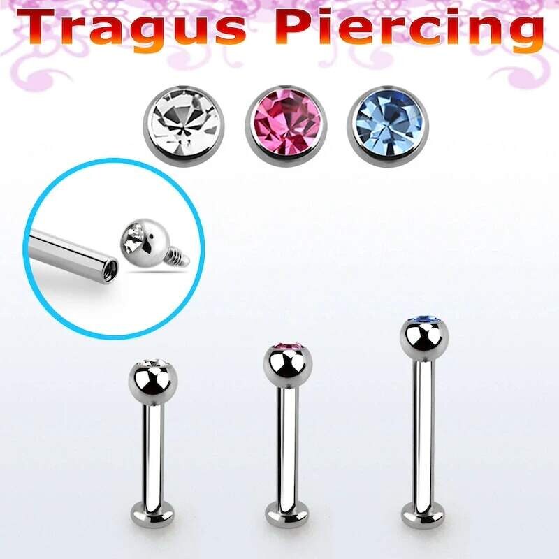 Achadirect Labret s krystalem různých délek a barev TLBJBIN3 107469502