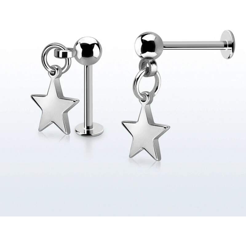 Achadirect Labret s hvězdičkou na řetízku LBEB770 InfinityPierce 107469503
