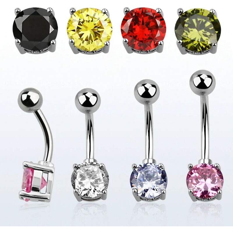 Achadirect Piercing do pupíku s kamínkem na straně jedné a kuličkou na 107469530