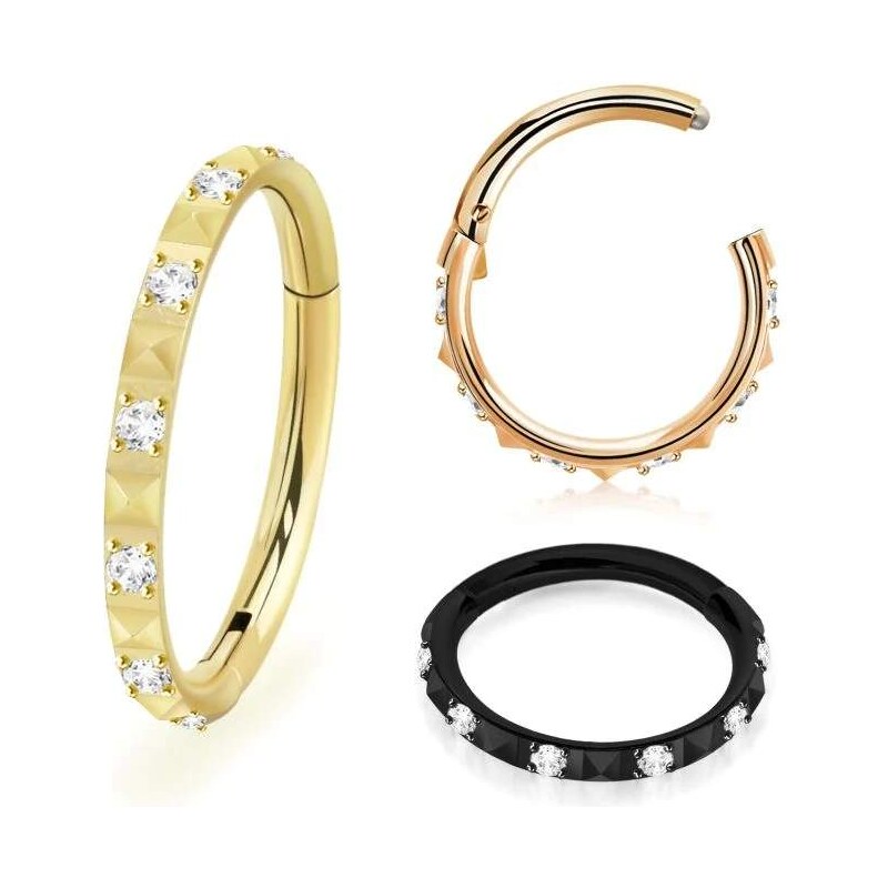 Achadirect Barevný kroužek prokládaný krystaly SGSH44T InfinityPierce 107469521