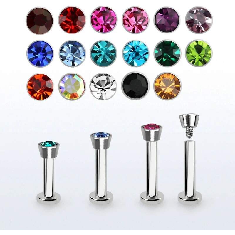 Achadirect Labret se zirkonem různých barev a délek TLBIC 107469537