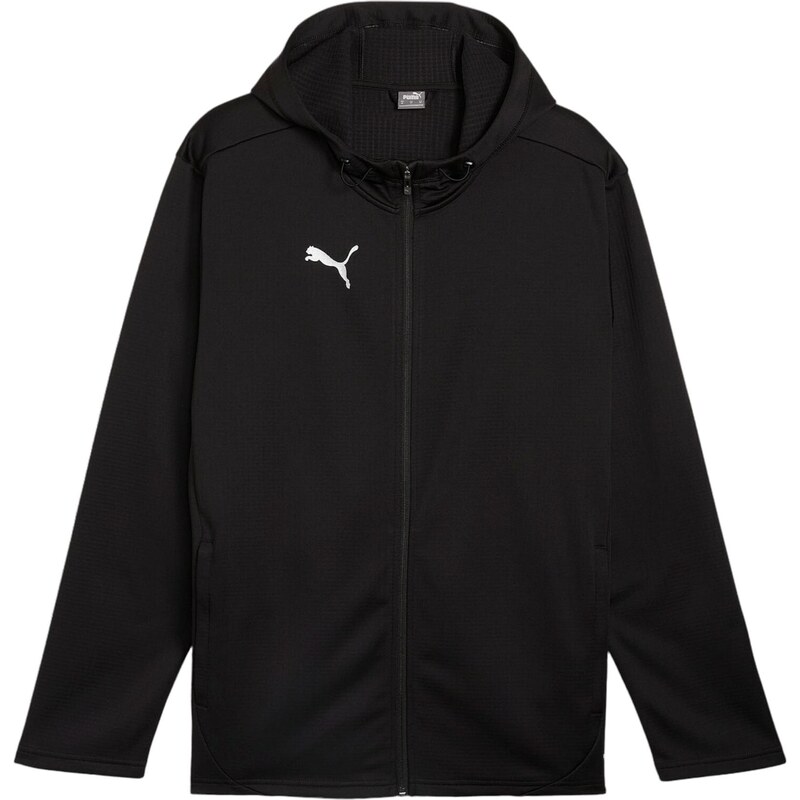 PUMA Sportovní bunda TeamFinal černá / bílá