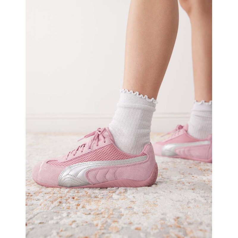 Puma Speedcat Premium trainers in pink and metallic silver