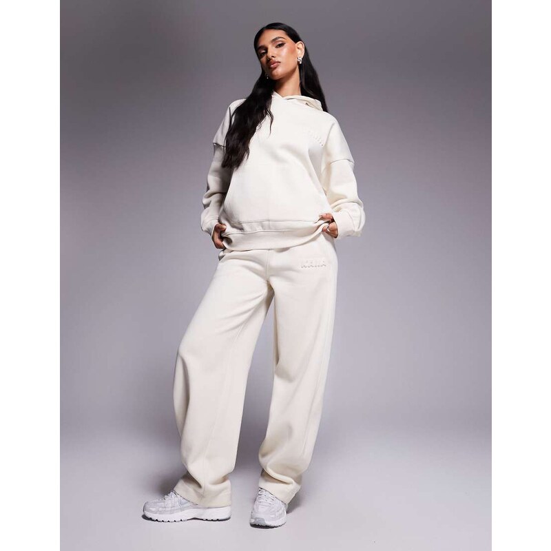 Kaiia cotton rich exclusive bubble embossed logo barrel leg joggers co 108017310