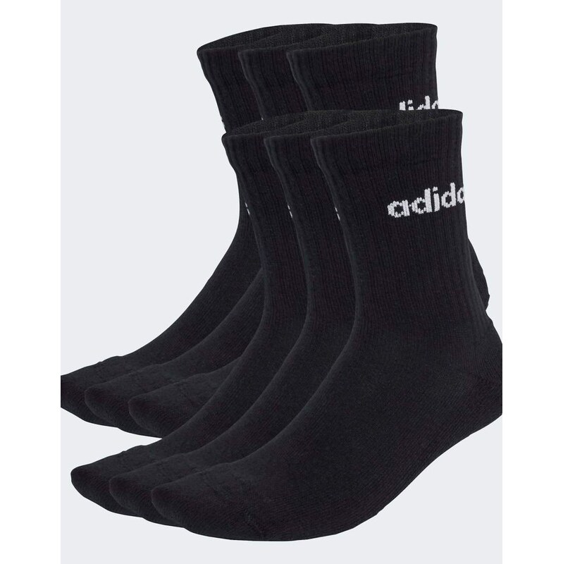 adidas performance Linear crew socks cushioned socks 6 pair pack
