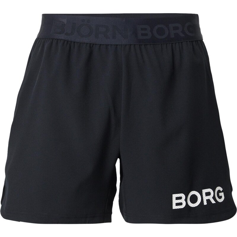 BJÖRN BORG Sportovní kalhoty černá / bílá 108657283
