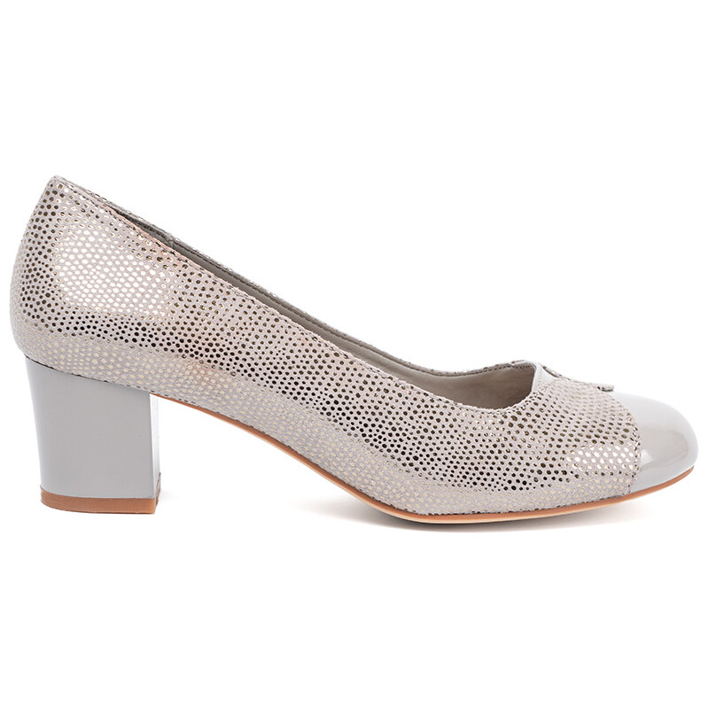 Shelvt marka niezdefiniowana Grey pumps with silver decoration