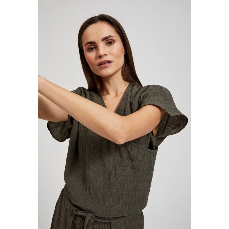 Marisse Dámská halenka s výstřihem MOODO - olivově zelená 95291470