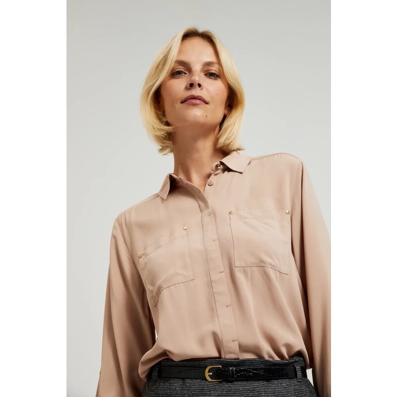 Marisse Womens Shirt Z-Ko-4516 L.Brown