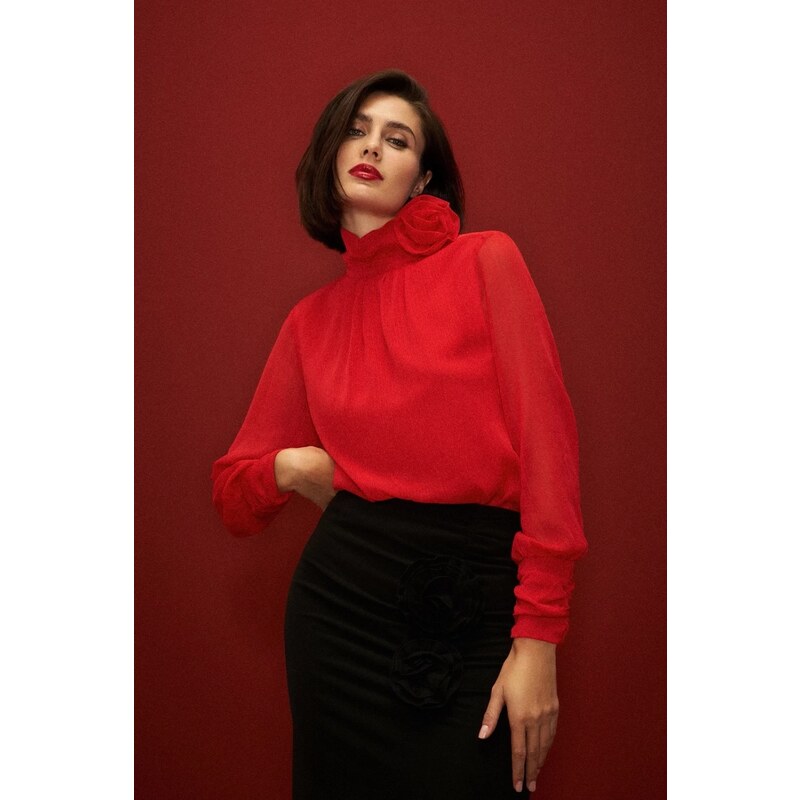 Marisse Womens Shirt Z-Ko-4548 Red