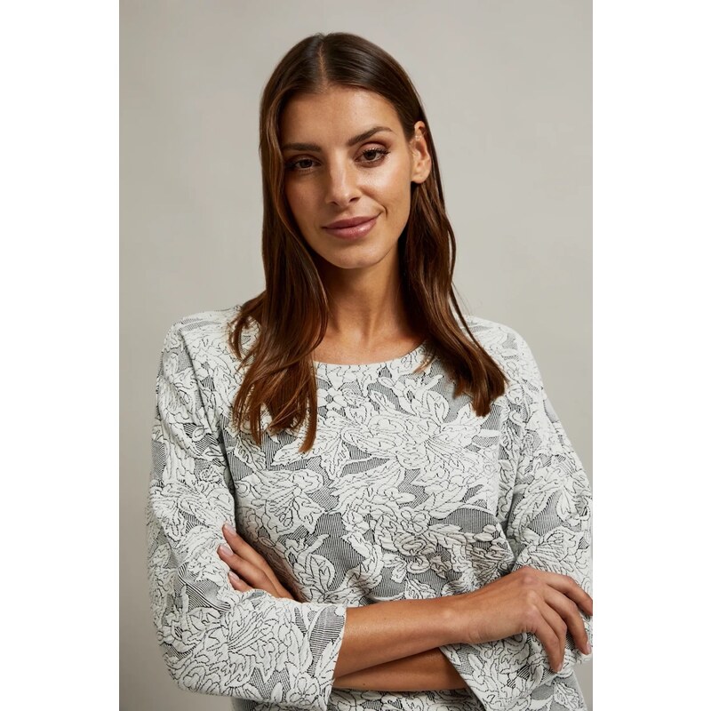 Marisse Womens Sweatshirt Z-Bl-4508 Black_White