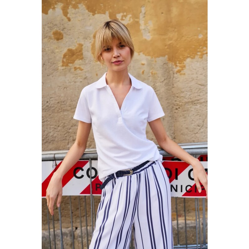 Marisse Womens T-Shirt L-Ts-4701 White