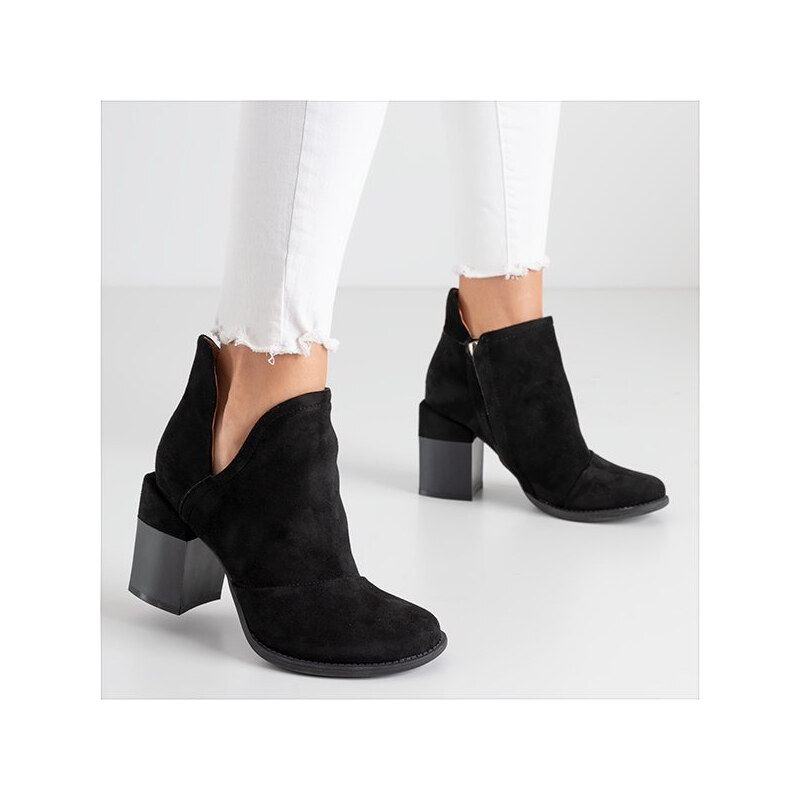 Resti Black womens ankle boots with cut-outs Namibia - Shoes