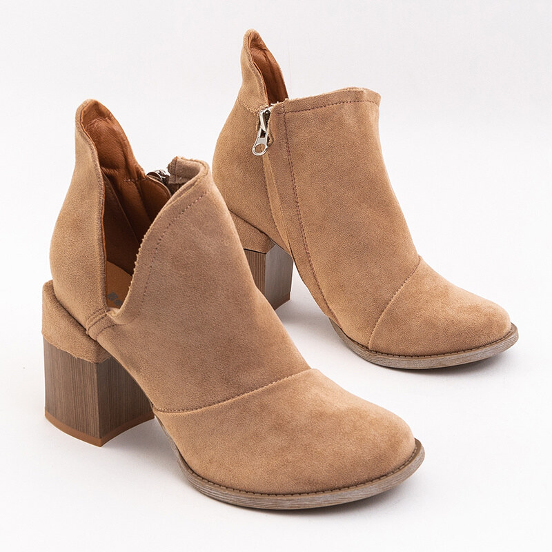 Resti Light brown womens boots with cutouts Plinara - Footwear