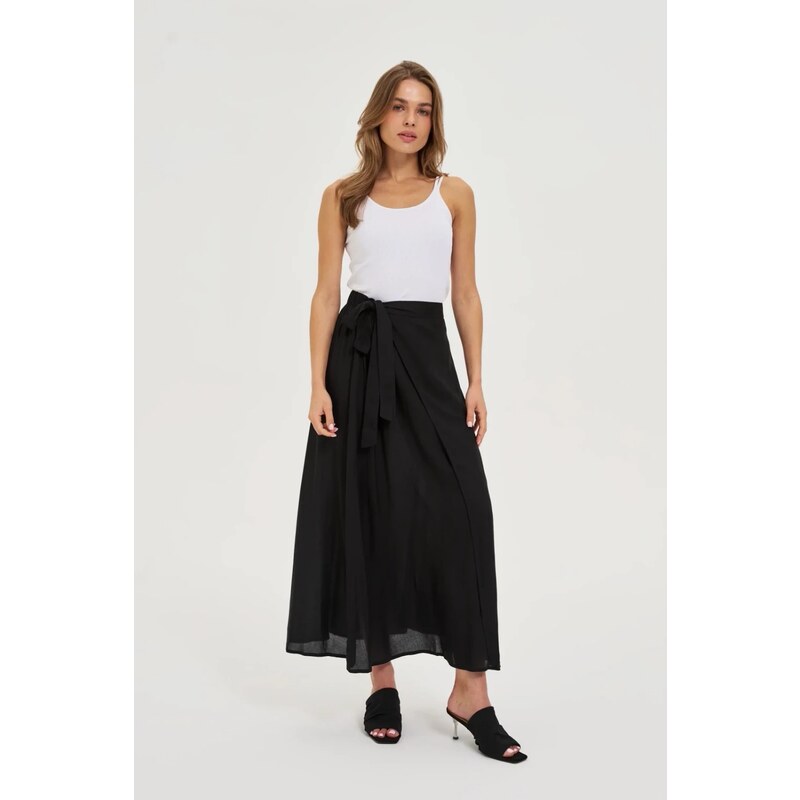 Marisse Viscose Midi Skirt Black