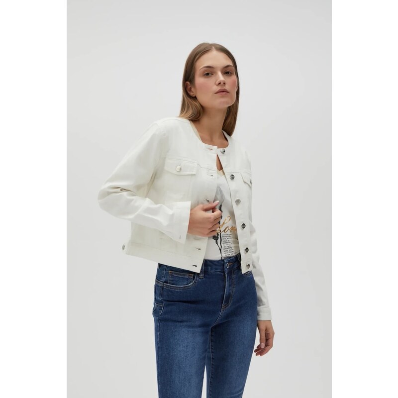 Marisse Womens Jacket L-Ku-4615 Off White