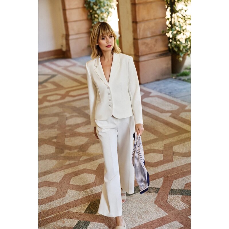 Marisse Womens Jacket L-Mr-4607 Off White