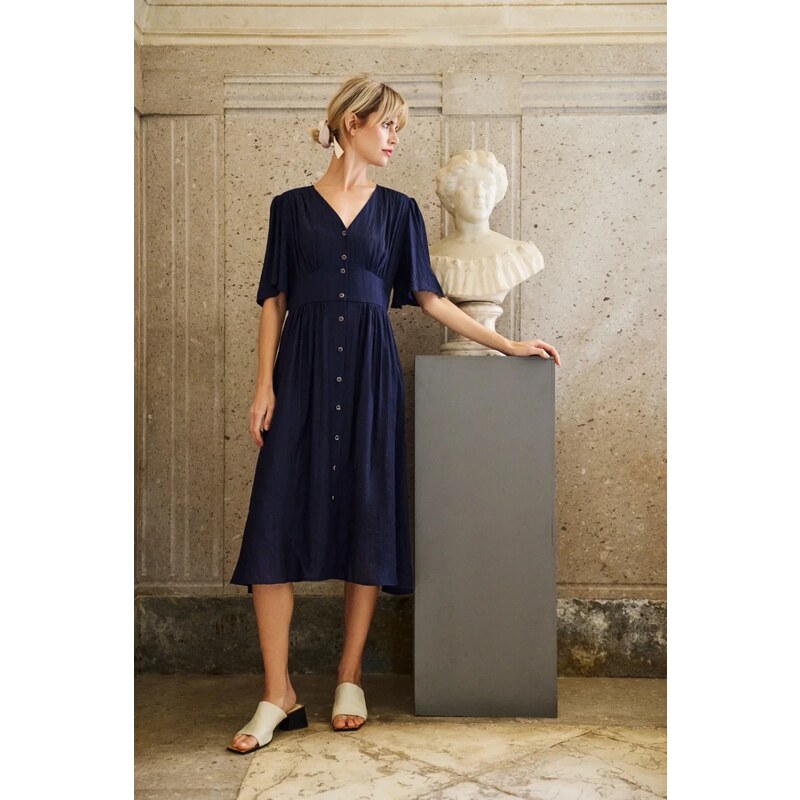 Marisse Womens Dress L-Su-4639 Navy