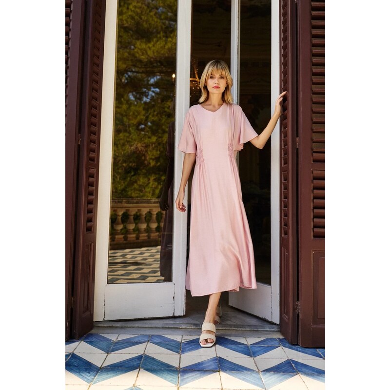 Marisse Pink Midi Dress