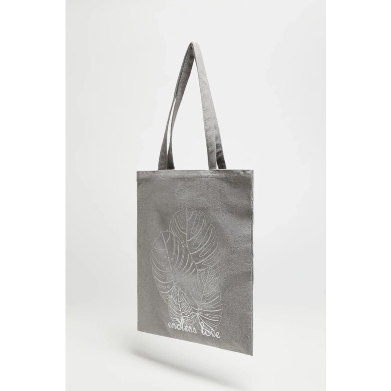 Marisse Gray Printed Shopper Bag