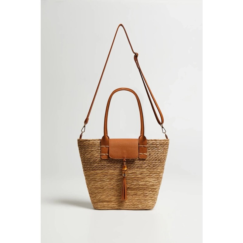 Marisse Beige Basket Bag 107896023