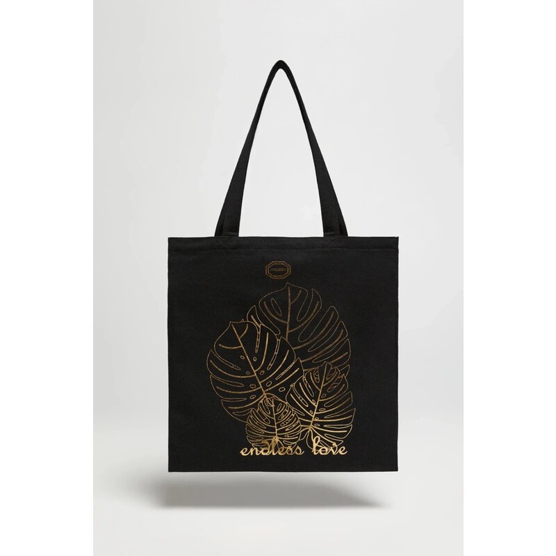 Marisse Black Printed Shopper Bag 107896070