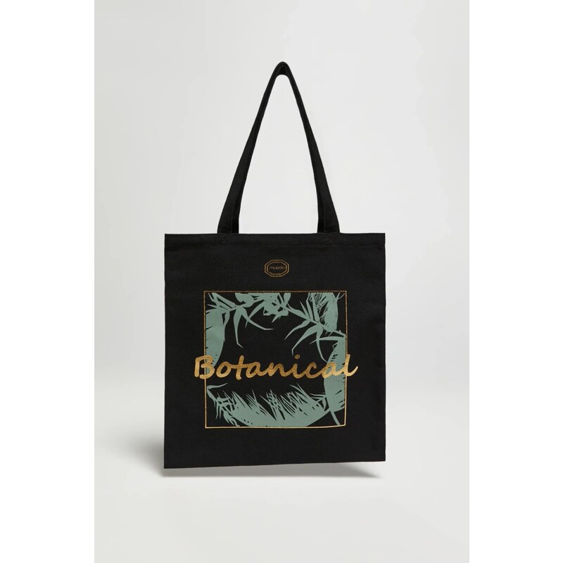 Marisse Black Shopper Bag With Inscription