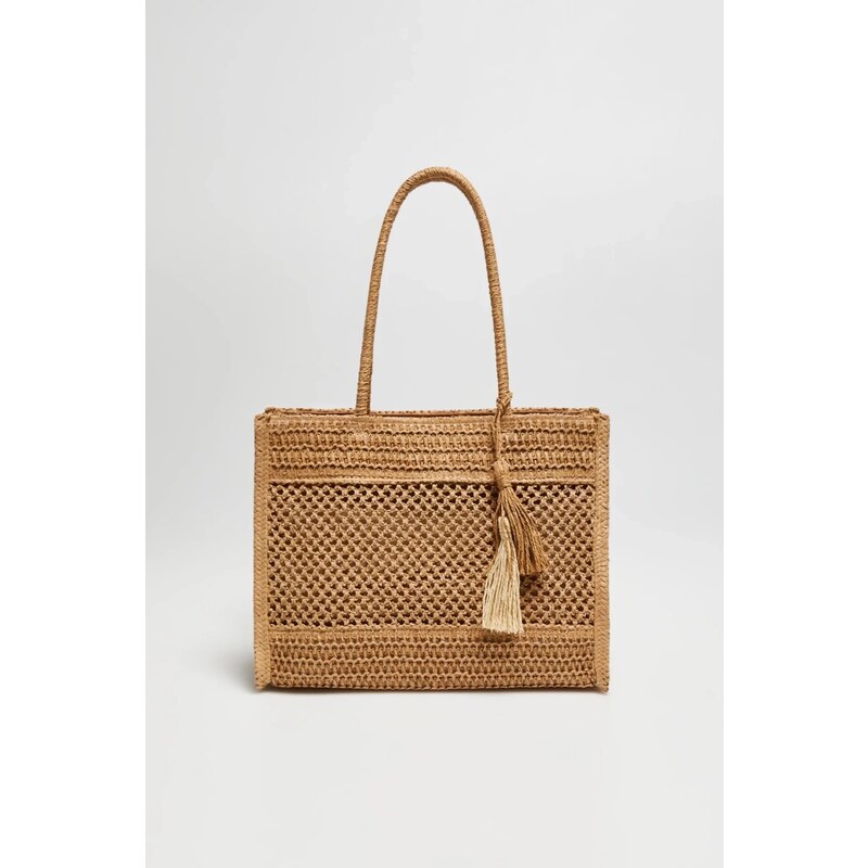 Marisse Beige Beach Bag