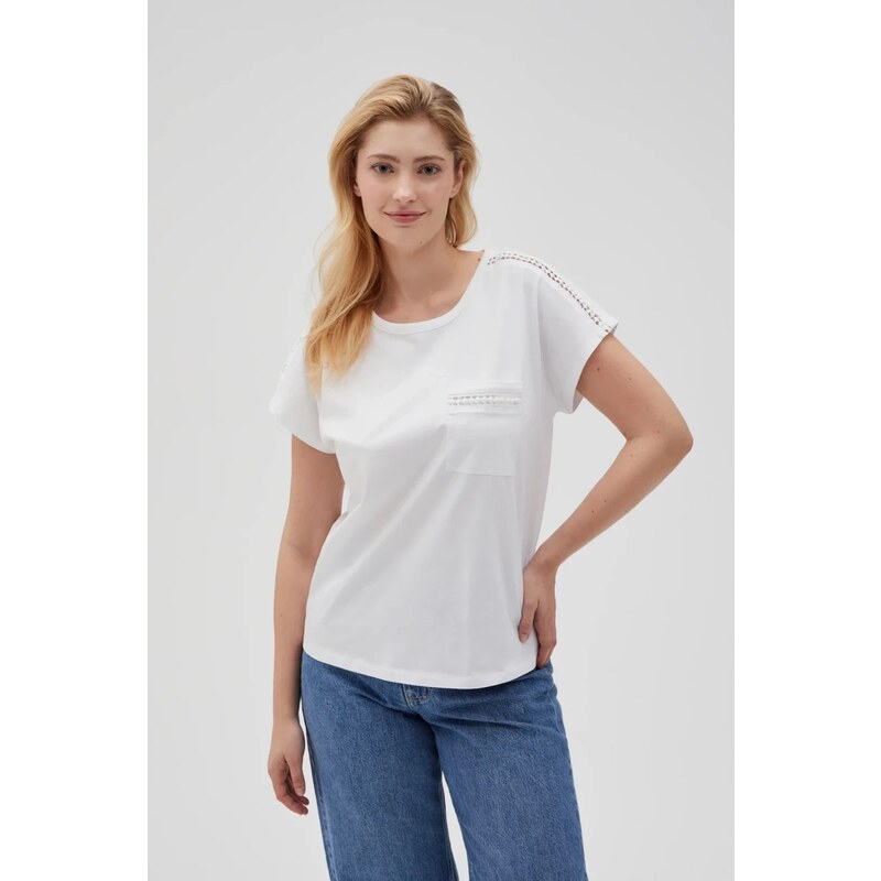 Marisse Womens T-Shirt L-Ts-4635 White