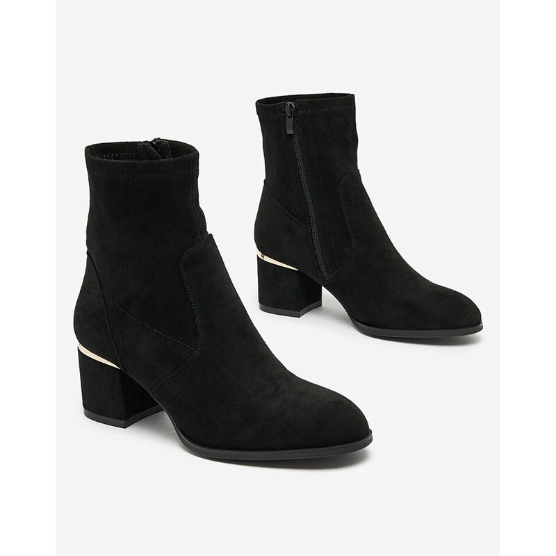 Resti Black womens low stiletto boots Rejerra