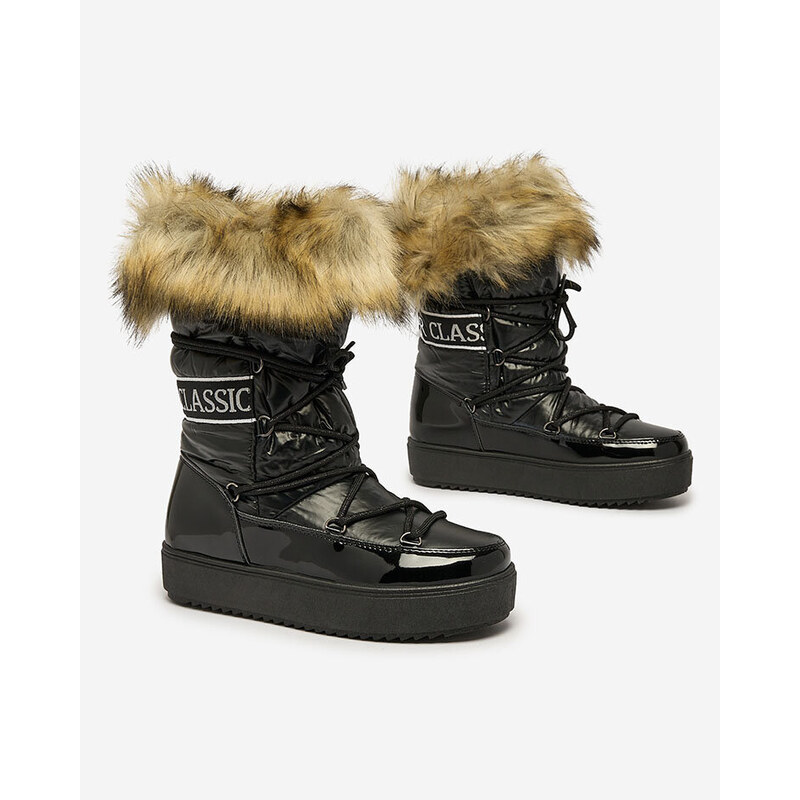 Resti Black slip-on boots ala snow boots for women Gomllo 107896327
