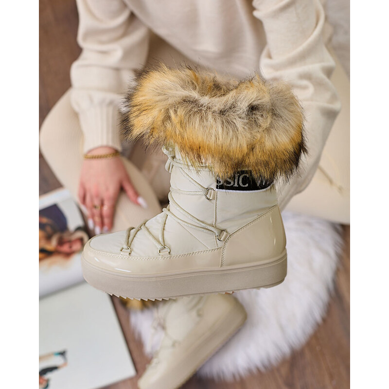 Resti Beige slip-on boots ala snow boots for women Gomllo 107896329