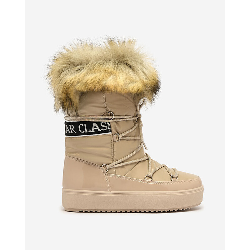 Resti Light brown slip-on boots ala snow boots for women Gomllo