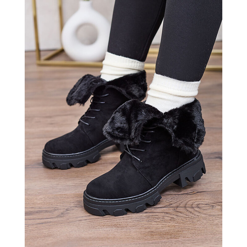 Resti Black womens lace-up boots Cavenma
