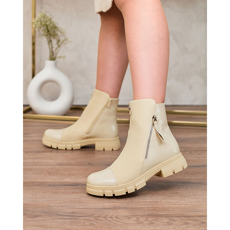 Resti Beige matte Hedaheh womens boots