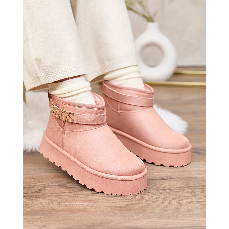 Resti Light brown womens shoes ala snow boots with ornament