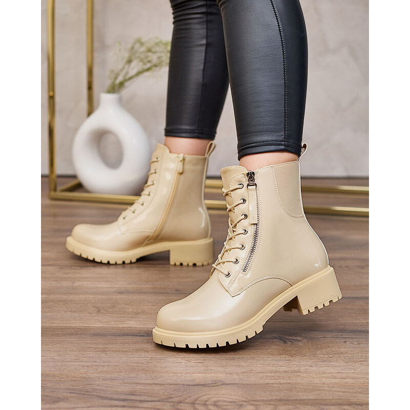 Resti Beige eco leather womens Seddaga bagger boots