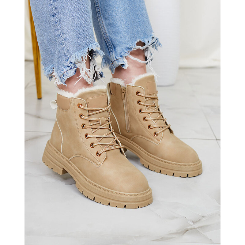 Resti Beige womens insulated trapper boots Radoras