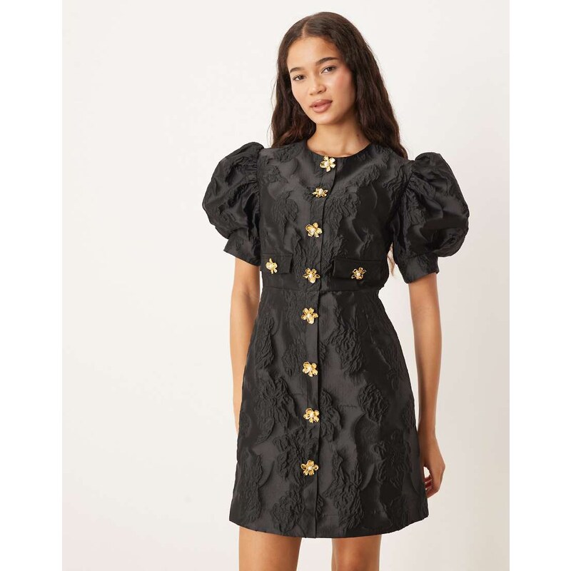 Sister Jane Anemone jacquard mini dress in black 107908500