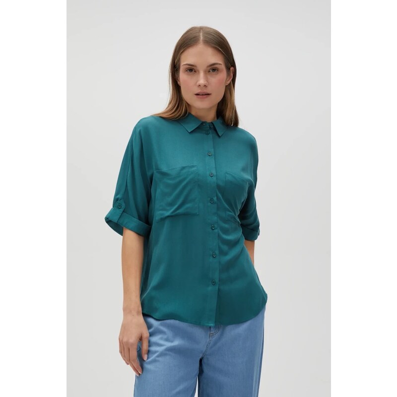 Marisse Womens Shirt L-Ko-4624 D.Green