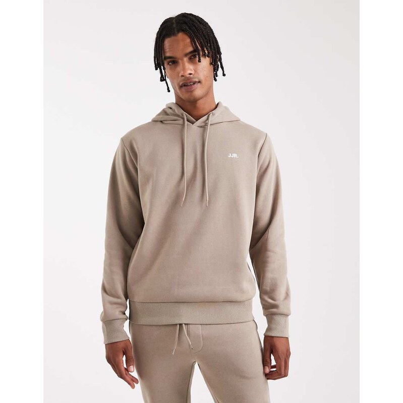 JJ Rebel logo hoodie in beige-Neutral