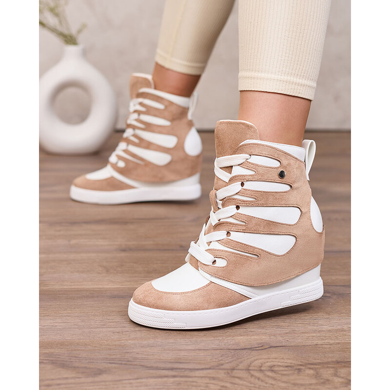 Resti Light brown Pamstinsa womens sporty boots on heels