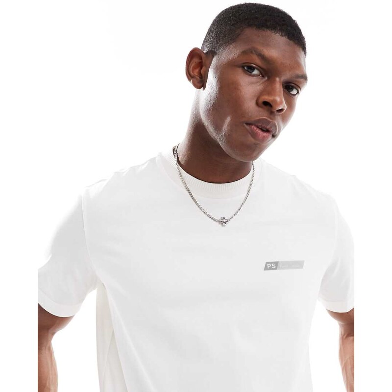 PS Paul Smith regular fit PS tilt logo t-shirt in white