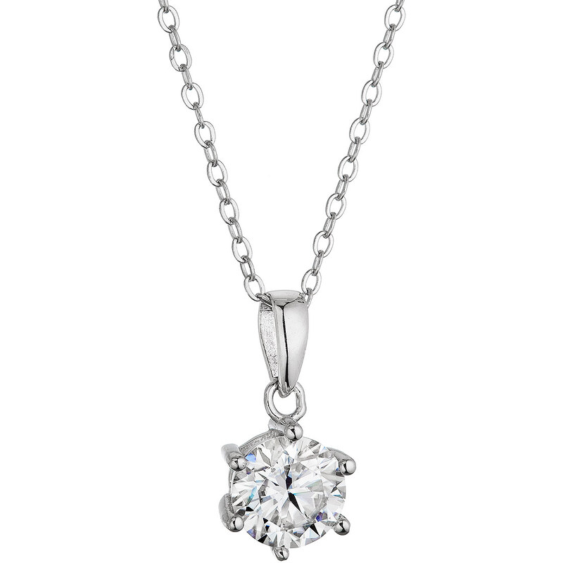 Stříbrný náhrdelník MIA 12M00003 moissanite
