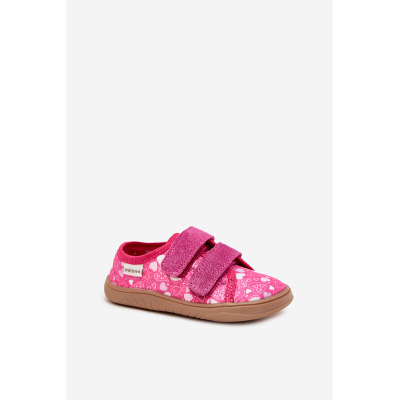 Boto Pantofle Barefoot Dívčí Srdíčka Milami Fuchsie Saphira