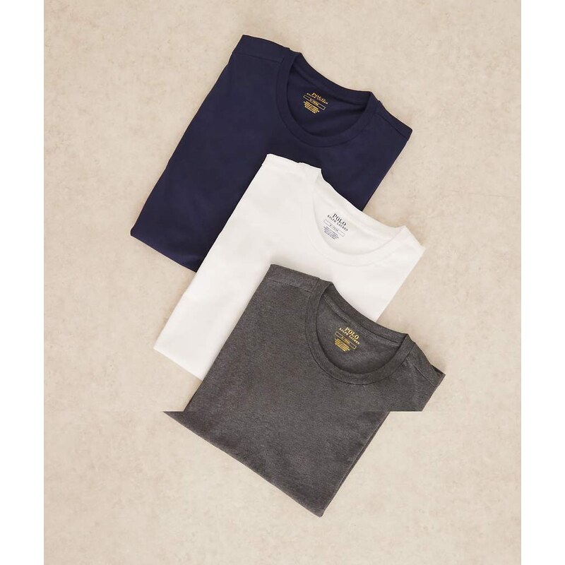 Polo Ralph Lauren 3 pack t-shirt in grey, white and navy-Multi