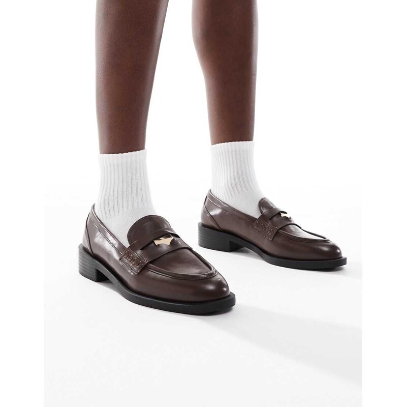 RAID Nonnie penny loafers in brown 107908392