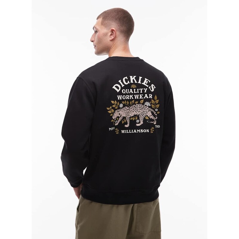 Dickies fort lewis graphic backprint sweatshirt in black