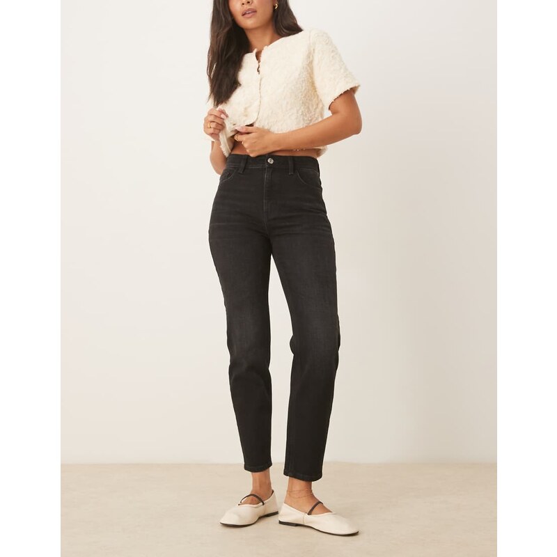 Mango Newmom slim mom jean in black